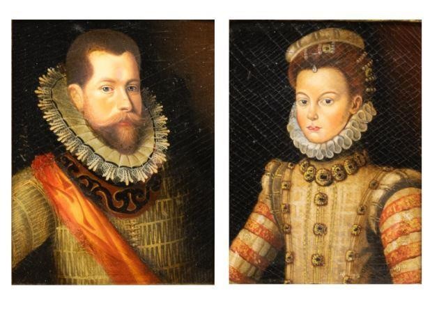 (2)DECORATIVE PAINTINGS ELIZABETH