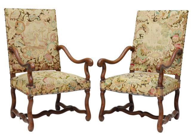 2)FRENCH LOUIS XIV STYLE WALNUT