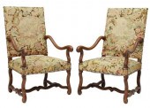 2)FRENCH LOUIS XIV STYLE WALNU