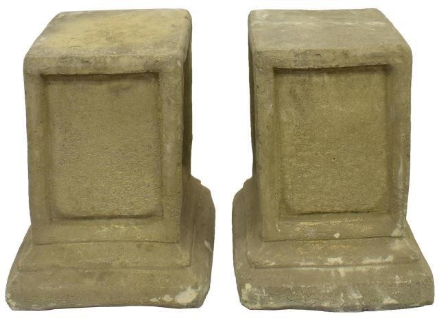 2)GARDEN STATUARY CAST STONE PLINTH