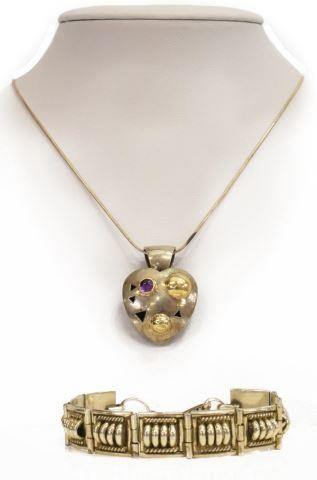 2)JOHN ATENCIO HEART NECKLACE,