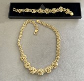 2PC. 14K ROSETTA GOLD NECKLACE