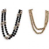 (2PC) 14K YELLOW GOLD FLUTED &