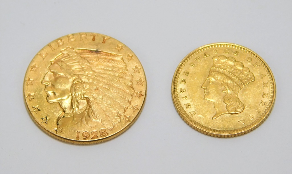 2PC 1862 & 1928 INDIAN PRINCESS &