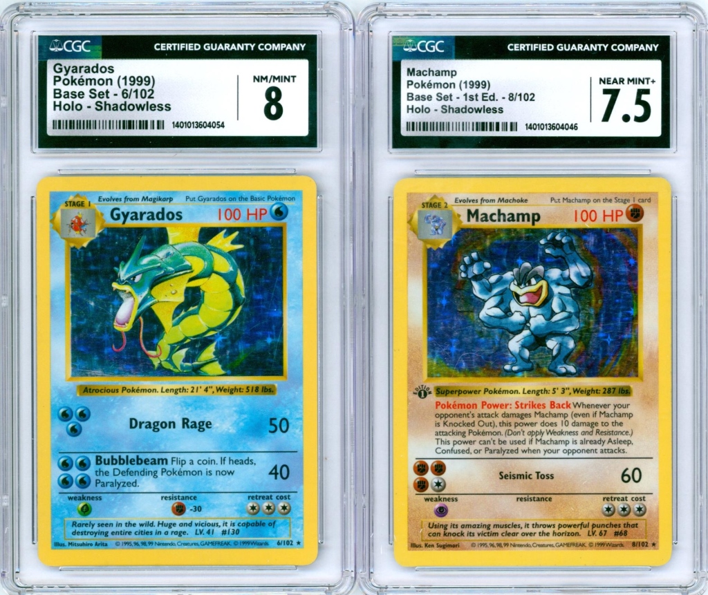 2PC 1999 POKEMON BASE SHADOWLESS