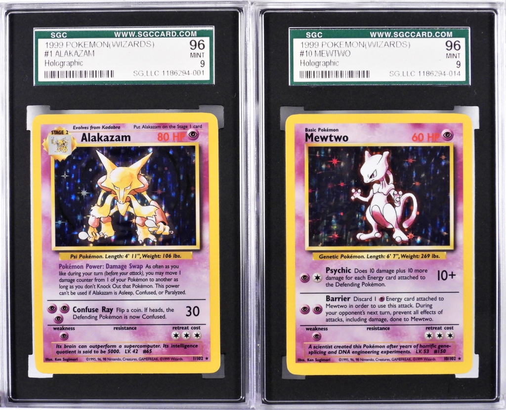 2PC 1999 POKEMON BASE UNL. ALAKAZAM