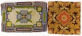 2PC 19C AMERICAN FOLK ART WOOL