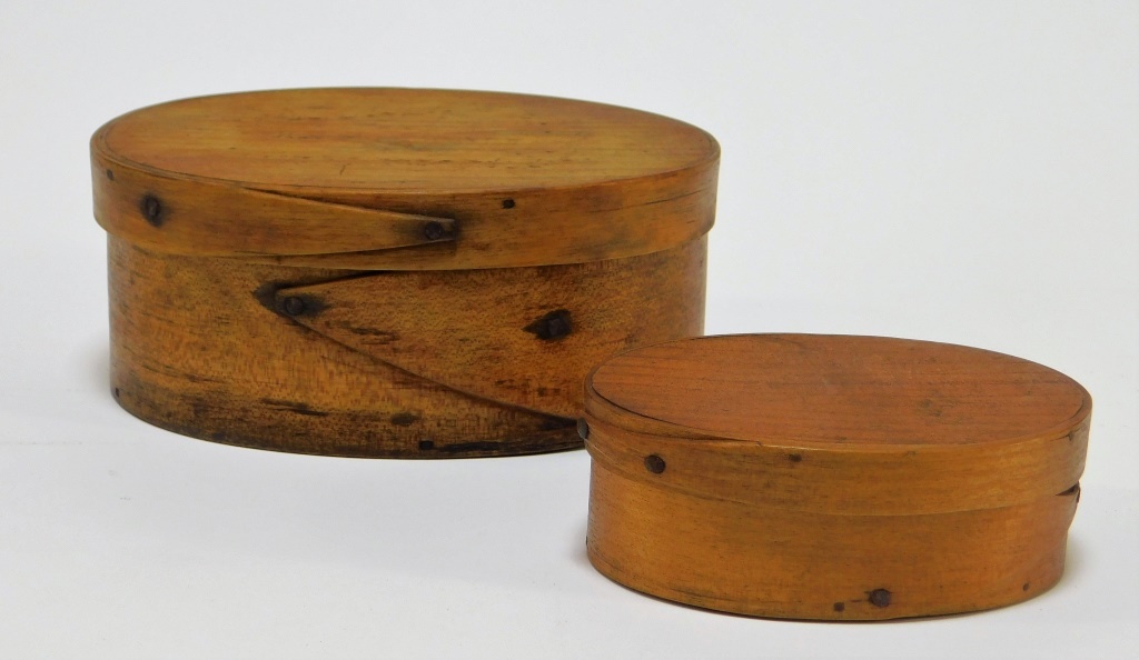 2PC 19C NEW ENGLAND OVAL COVERED