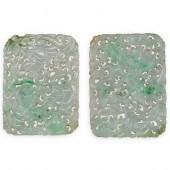 (2PC) 19TH CENT. JADITE PIERCE