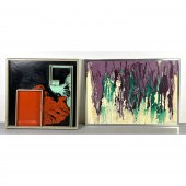 2pc abstract paintings. Colorf