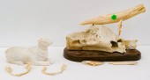 2pc Alaskan Whale Bone and Soa