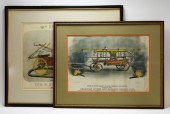 2PC AMERICAN FIRE ENGINE LITHO