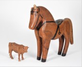 2PC AMERICAN FOLK CARVED HORSE