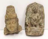 2pc Ancient Indian Stone Stele