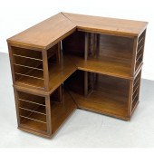 2pc Angled Wood Shelf Units. T