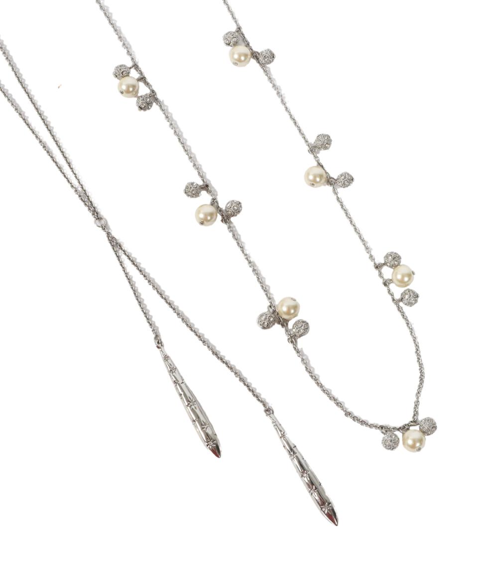 2PC ANN TAYLOR SILVER TONE NECKLACE
