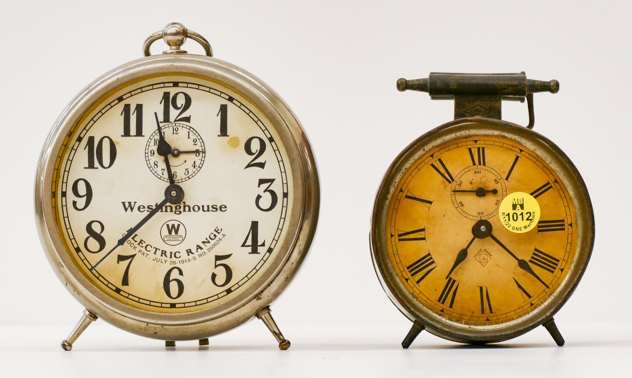 2pc Antique Clocks Westinghouse &