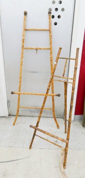 2pc Antique Rattan Standing Ar