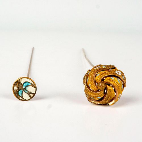 2PC ANTIQUE VICTORIAN ENAMEL