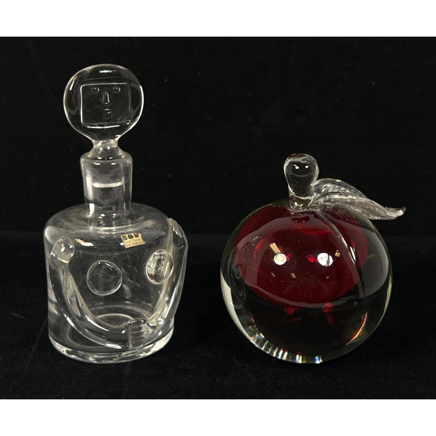 2pc Art Glass Lot. 1) ERIK