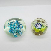 2PC ART GLASS PAPERWEIGHTSClea