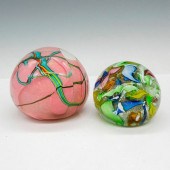 2PC ART GLASS PAPERWEIGHTSClea