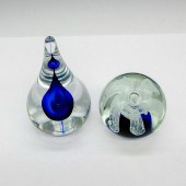 2PC ART GLASS PAPERWEIGHTSClea