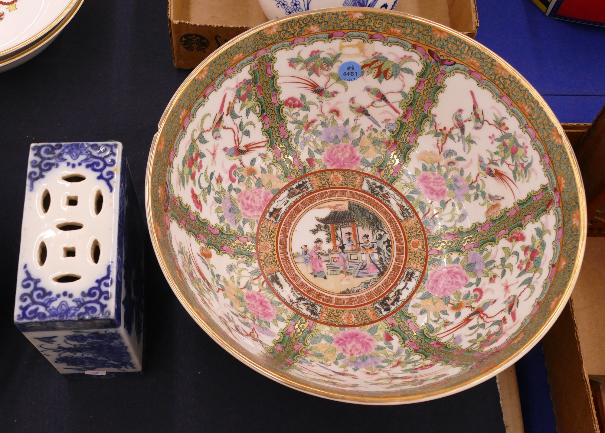 2pc Asian Porcelain Pillow &