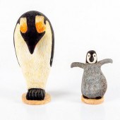 2PC AUBREY WOOD CARVING, PENGU