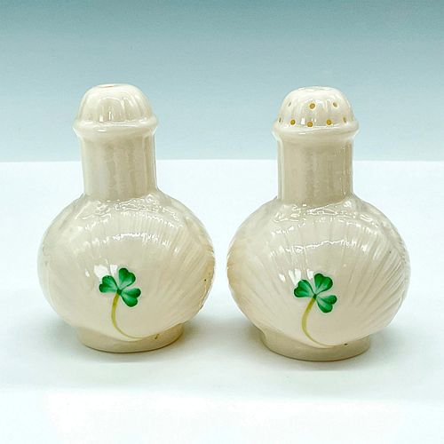 2PC BELLEEK FINE PORCELAIN SHAMROCK