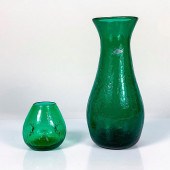 2PC BLENKO GLASS HANDCRAFTED V