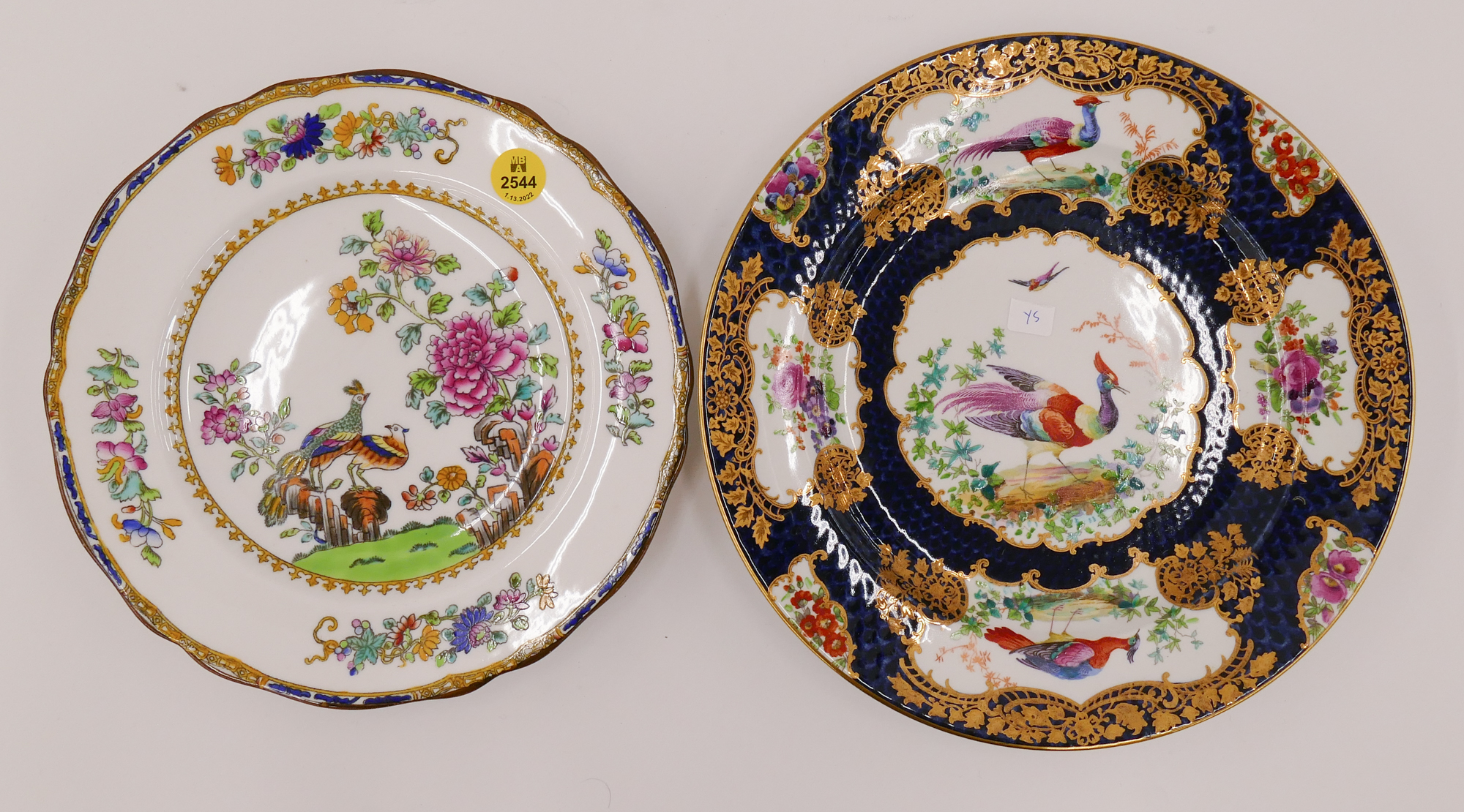 2pc Booth & Spode Bird Cabinet