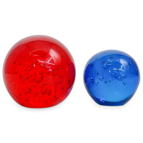 (2PC) BUBBLE GLASS MURANO