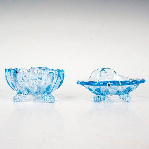 2PC CAMBRIDGE GLASS ASHTRAYS,