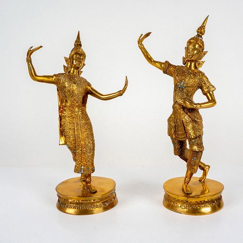 2PC CAST BRASS THAI DANCING