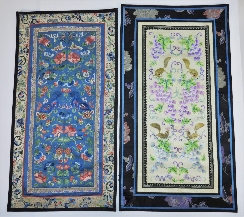 2PC CHINESE EMBROIDERED SILK