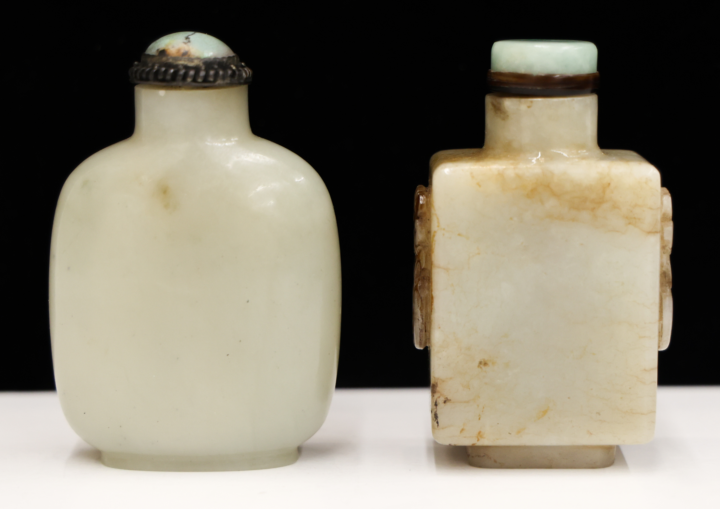 2pc Chinese Jade Snuff Bottles