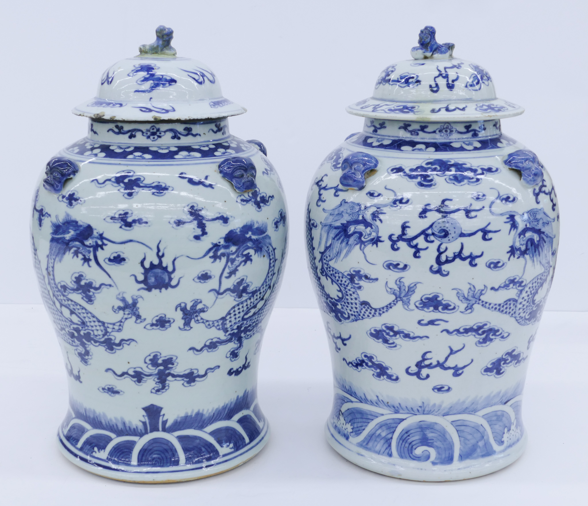2pc Chinese Qing Blue and White