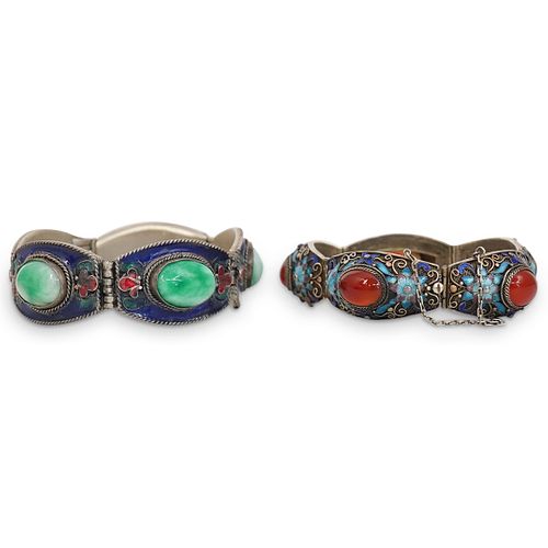 (2PC) CHINESE SILVER FILIGREE