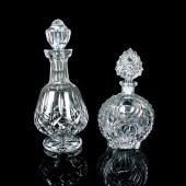 2PC CLEAR GLASS DECANTERS12 in