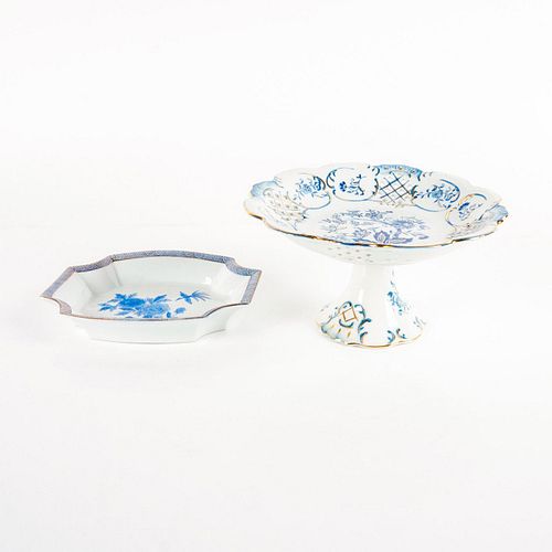 2PC COMPOTE & SERVING DISH, BLUE
