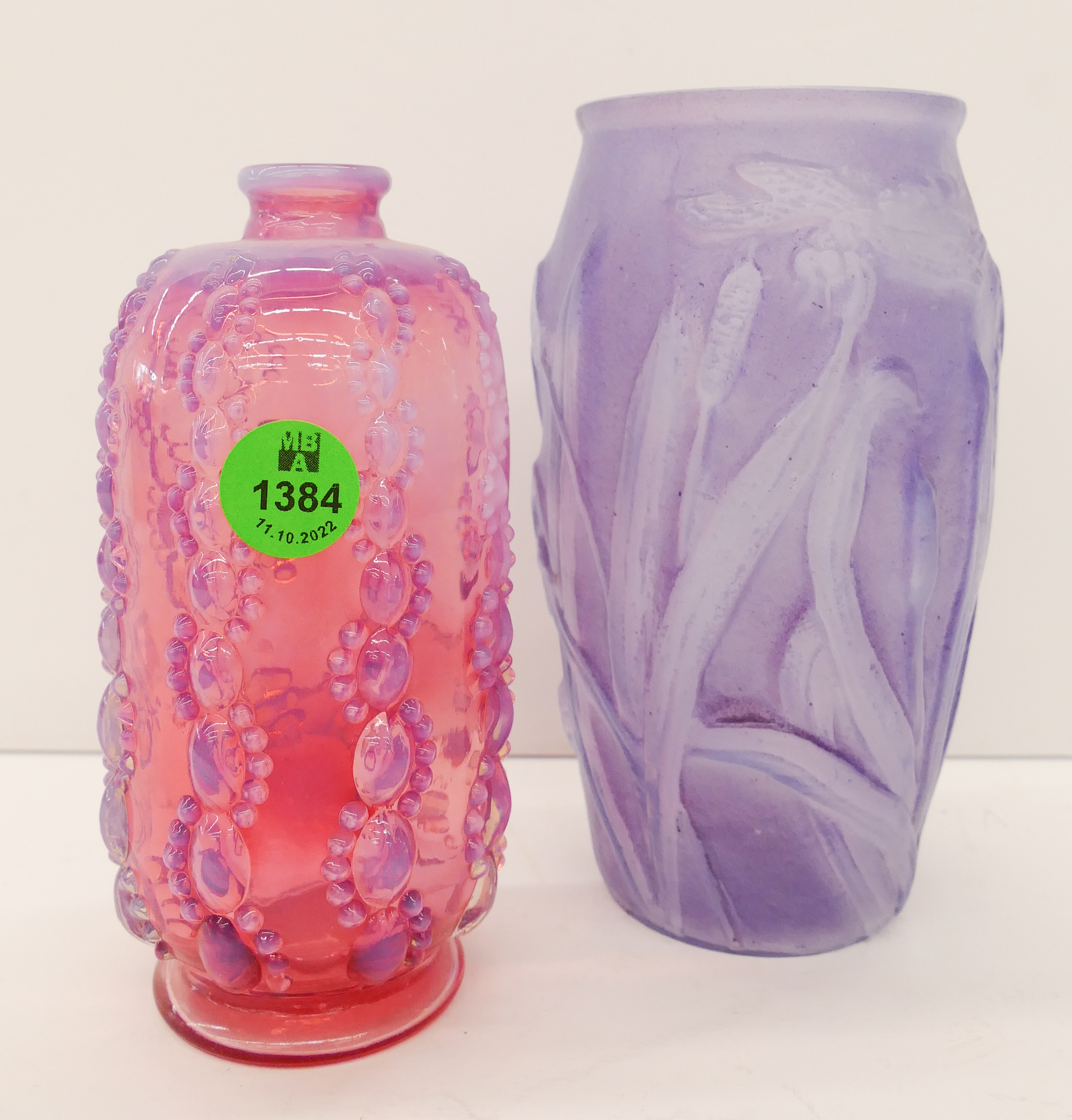 2pc Consolidated Glass Vase &