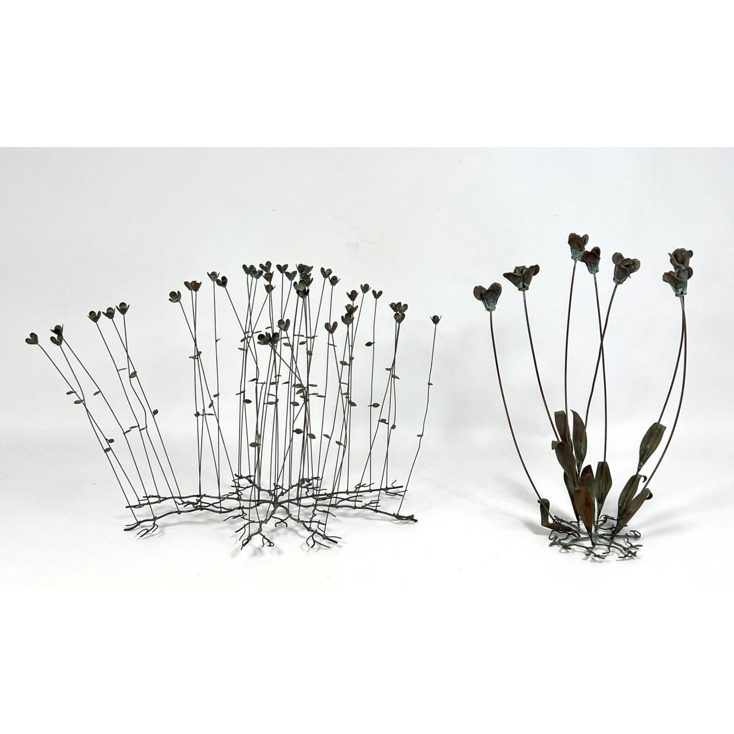 2pc Copper Floral Figural