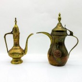 2PC DALLAH BRONZE COFFEE POT A