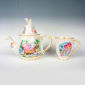 2PC DISNEY PORCELAIN TEAPOT AN