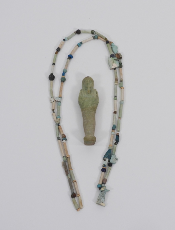 2PC EGYPTIAN USHABTI & AMULET