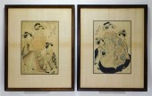 2PC EIZAN KIKUGAWA GEISHA WOOD