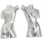 (2PC) FIGURAL ALUMINUM TORSO W
