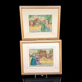 2PC FRAMED GODEY'S FASHIONS 18