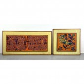 2pc Framed Kuna Indian Molas.